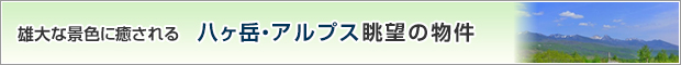 八ヶ岳・アルプス眺望の物件